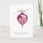 Pretty Pink Glam Christmas Ornament Kaart (Voorkant)