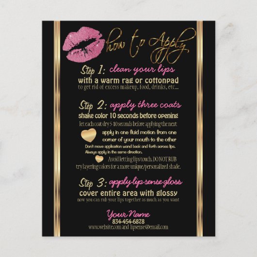 Pretty Pink Glitter Lip Instructies Flyer (Voorkant)