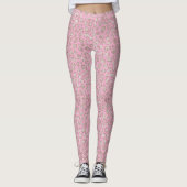 Pretty Pink Glitzy Glitter Sparkle Leopard Leggings (Voorkant)