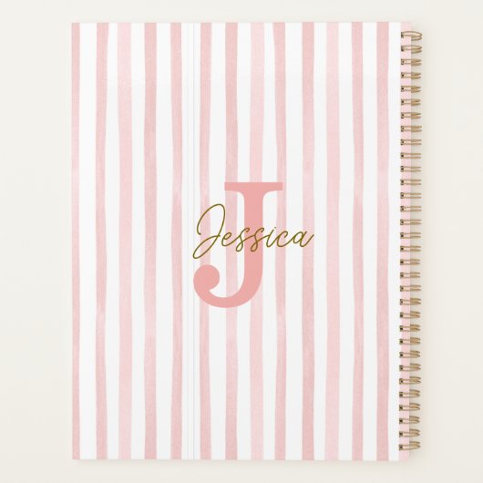 Pretty Pink Gold Confetti Bow School Planner (Achterkant)