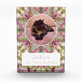 Pretty Pink Green Pet Cat Dog Memorial Keepsake Fotoblokken