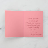 Pretty Pink Happy Birthday Mom Photo Kaart (Binnen)