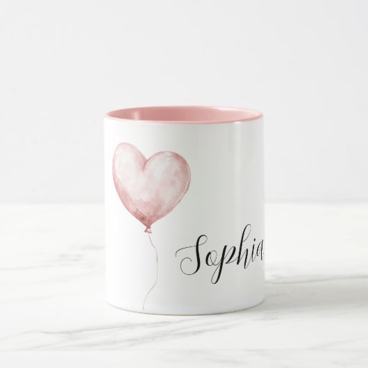 Pretty Pink Heart Balloon Mok (Midden)