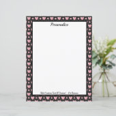 Pretty Pink Hearts on Black Personalized (Staand voorkant)