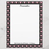 Pretty Pink Hearts on Black Personalized (Voorkant)