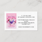 Pretty Pink Hearts Romance Author Writer Visitekaartje (Achterkant)