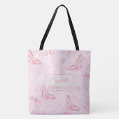 Pretty Pink High Heel Bruidsmeisje Tote Bag (Voorkant)