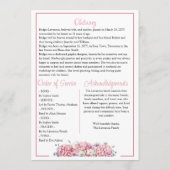 Pretty Pink Hydrangea Celebrating Life - Funeral Programmakaart (Achterkant)