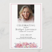 Pretty Pink Hydrangea Celebrating Life - Funeral Programmakaart (Voorkant)