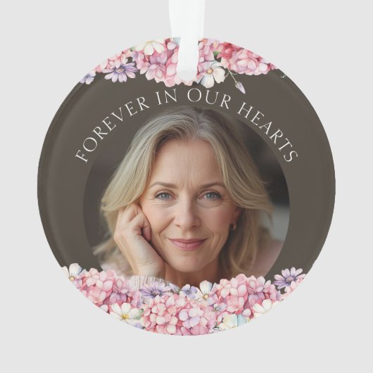 Pretty Pink Hydrangea Remembrance Memorial Ornament (achterkant)