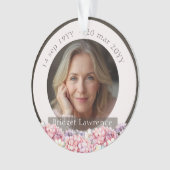 Pretty Pink Hydrangea Remembrance Memorial Ornament (voorkant)