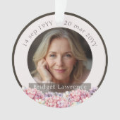 Pretty Pink Hydrangea Remembrance Memorial Ornament (voorkant)