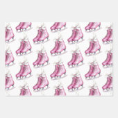 Pretty Pink Ice Skates Birthday Inpakpapier Vel (Voorkant 3)