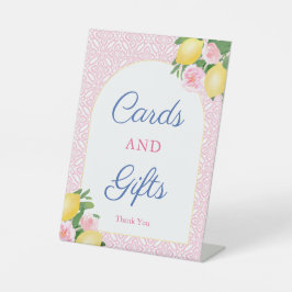 Pretty Pink Lemons Cards And Gifts Bruiloftsshower Reclamebord Met Voetstuk