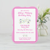 Pretty Pink Mahjong Birthday Invitation Kaart (Staand voorkant)