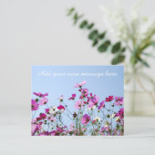 Pretty Pink Meadow Custom Message Briefkaart (Staand voorkant)