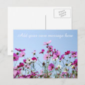 Pretty Pink Meadow Custom Message Briefkaart (Voorkant / Achterkant)