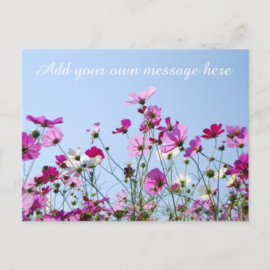 Pretty Pink Meadow Custom Message Briefkaart (Voorkant)