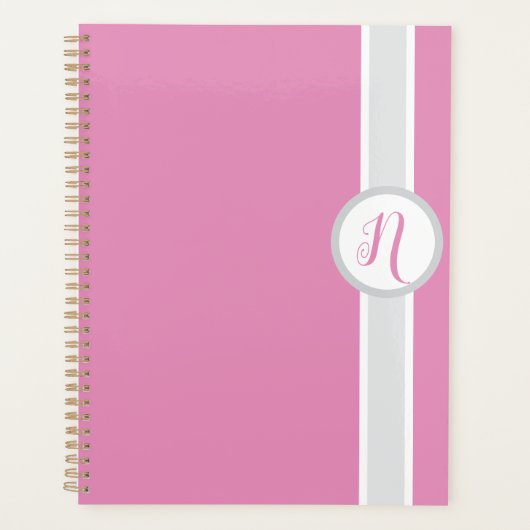 Pretty Pink Monogram Planner (Voorkant)
