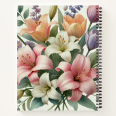 Pretty Pink Orange Watercolor Floral Notitieboek (Achterkant)