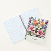 Pretty Pink Orange Watercolor Floral Notitieboek (Binnen)