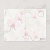 Pretty Pink Orchids Wedding Briefkaart (Achterkant)