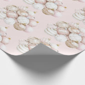 Pretty Pink Ornaments Christmas  Cadeaupapier (Hoek)