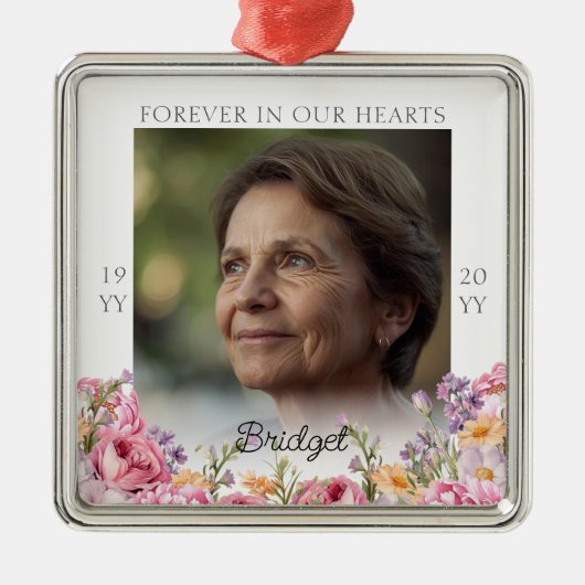 Pretty Pink Peonies Remembrance Keepsake Ornament (Voorkant)