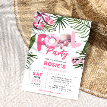 Pretty Pink Pool Party Girl Verjaardag