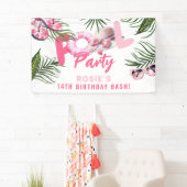 Pretty Pink Pool Party Meisje Verjaardag Spandoek (Insitu)