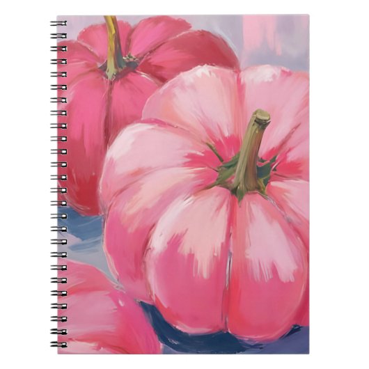 Pretty Pink Pumpkins Watercolor Notitieboek (Voorkant)