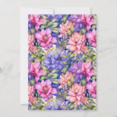 Pretty Pink Purple Garden Flowers 75th Birthday  Kaart (Achterkant)