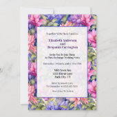 Pretty Pink Purple Garden Flowers Wedding Kaart (Voorkant)