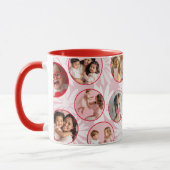 Pretty pink & Red Floral Photo Mug Mok (Links)