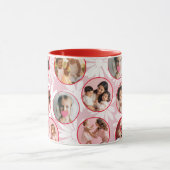 Pretty pink & Red Floral Photo Mug Mok (Midden)