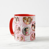 Pretty pink & Red Floral Photo Mug Mok (Voorkant links)