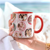 Pretty pink & Red Floral Photo Mug Mok