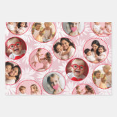 Pretty Pink & Red Photo & Daisy Pattern Inpakpapier Vel (Voorkant)