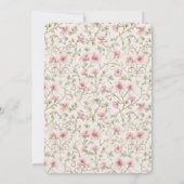 Pretty Pink Romantic Floral Bridal Shower Kaart (Achterkant)