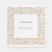 Pretty Pink Romantic Floral Bridal Shower Servet (Voorkant)