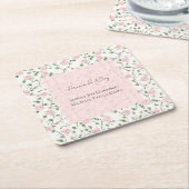 Pretty Pink Romantic Roses Floral Wedding Kartonnen Onderzetters (Schuin)