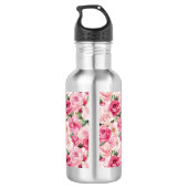 Pretty Pink Rose Floral Waterfles (Achterkant)