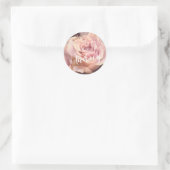 Pretty Pink Rose On Pale Gray  Ronde Sticker (Tas)