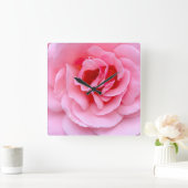 Pretty pink rose vierkante klok (Huis)