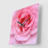 Pretty pink rose vierkante klok (Hoek)