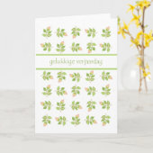 Pretty Pink Rosebuds Flemish Greeting Birthday Kaart (Gele Bloem)