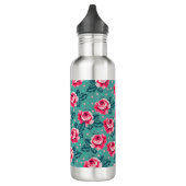 Pretty Pink Roses and Polka Dot Pattern on Teal Waterfles (Links)