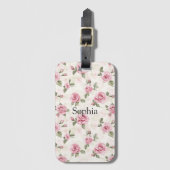 Pretty Pink Roses Bagagelabel (Voorkant (verticaal))