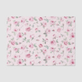 Pretty Pink Roses Bloemrijke Bruiloftsshower Tissuepapier (Voorkant)