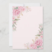 Pretty Pink Roses Butterflies Quinceañera Kaart (Achterkant)